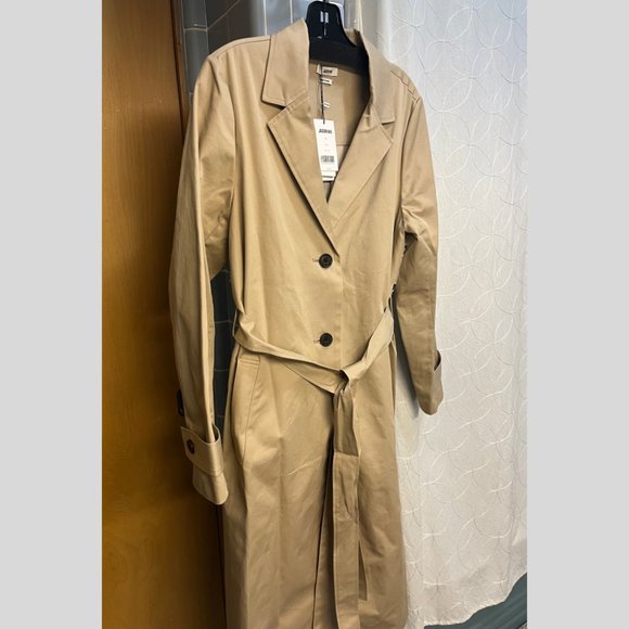 NWT Jason Wu Trench Coat with Jacquard Pleated Back size Large - Picture 8 of 11